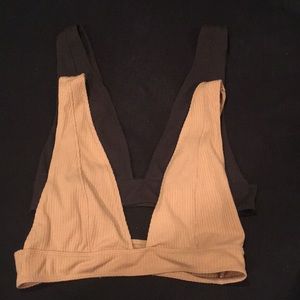 2 urban outfitters bralettes (tan and charcoal)